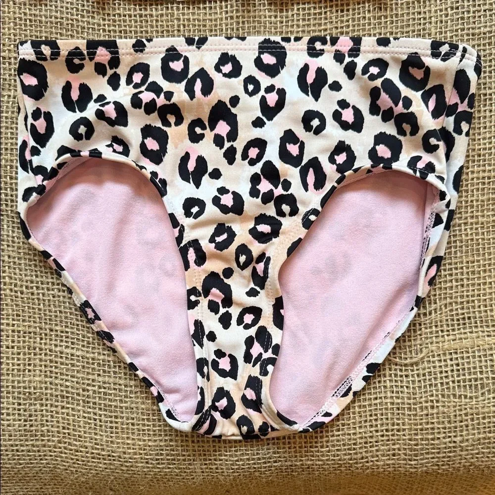 Justice Pink and Black animal print Swimsuit